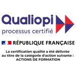 Logo Qualiopi, certifiant la qualité de notre organisme de formation professionnelle FLK Creations